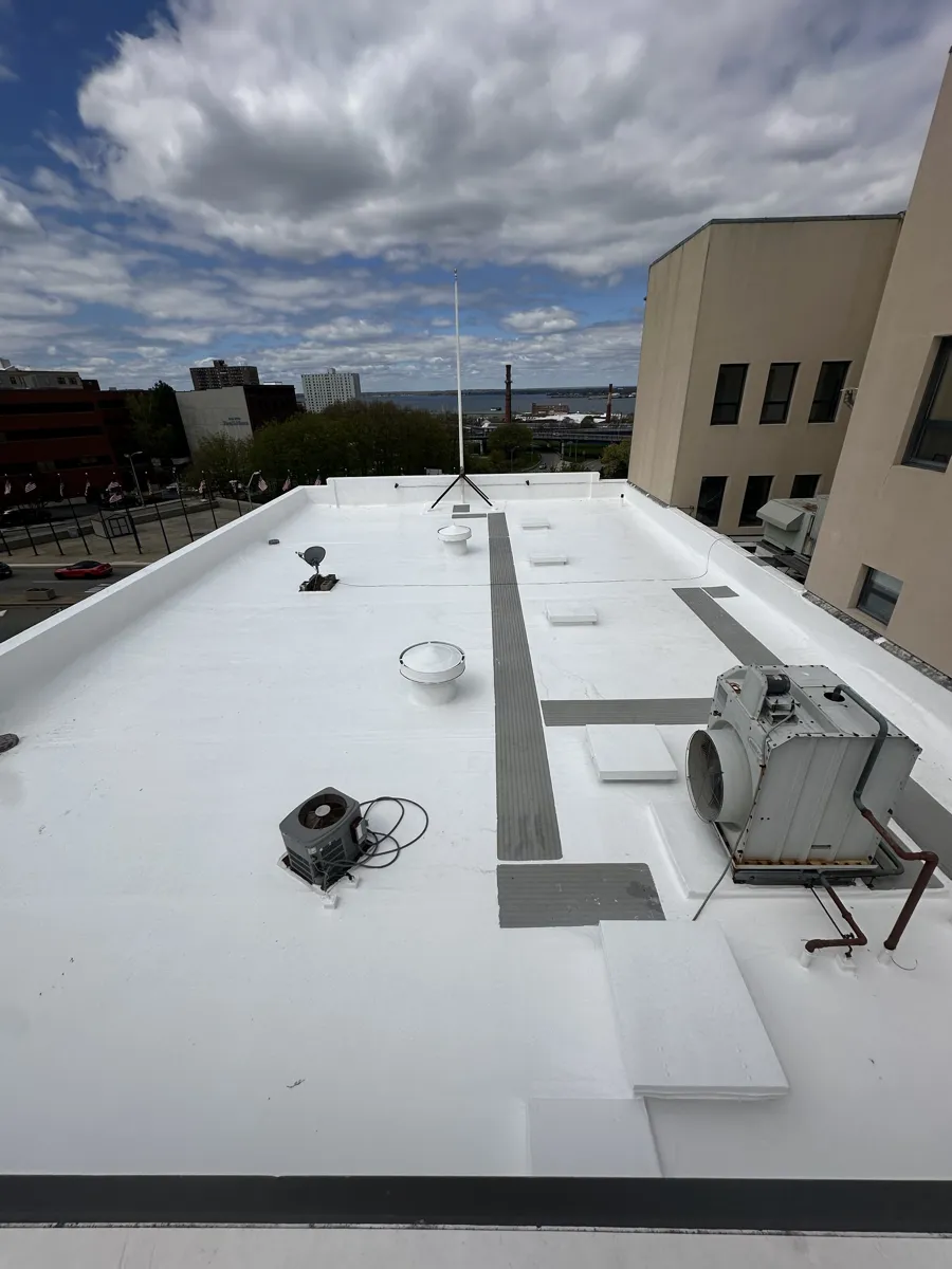 White commercial flat roof